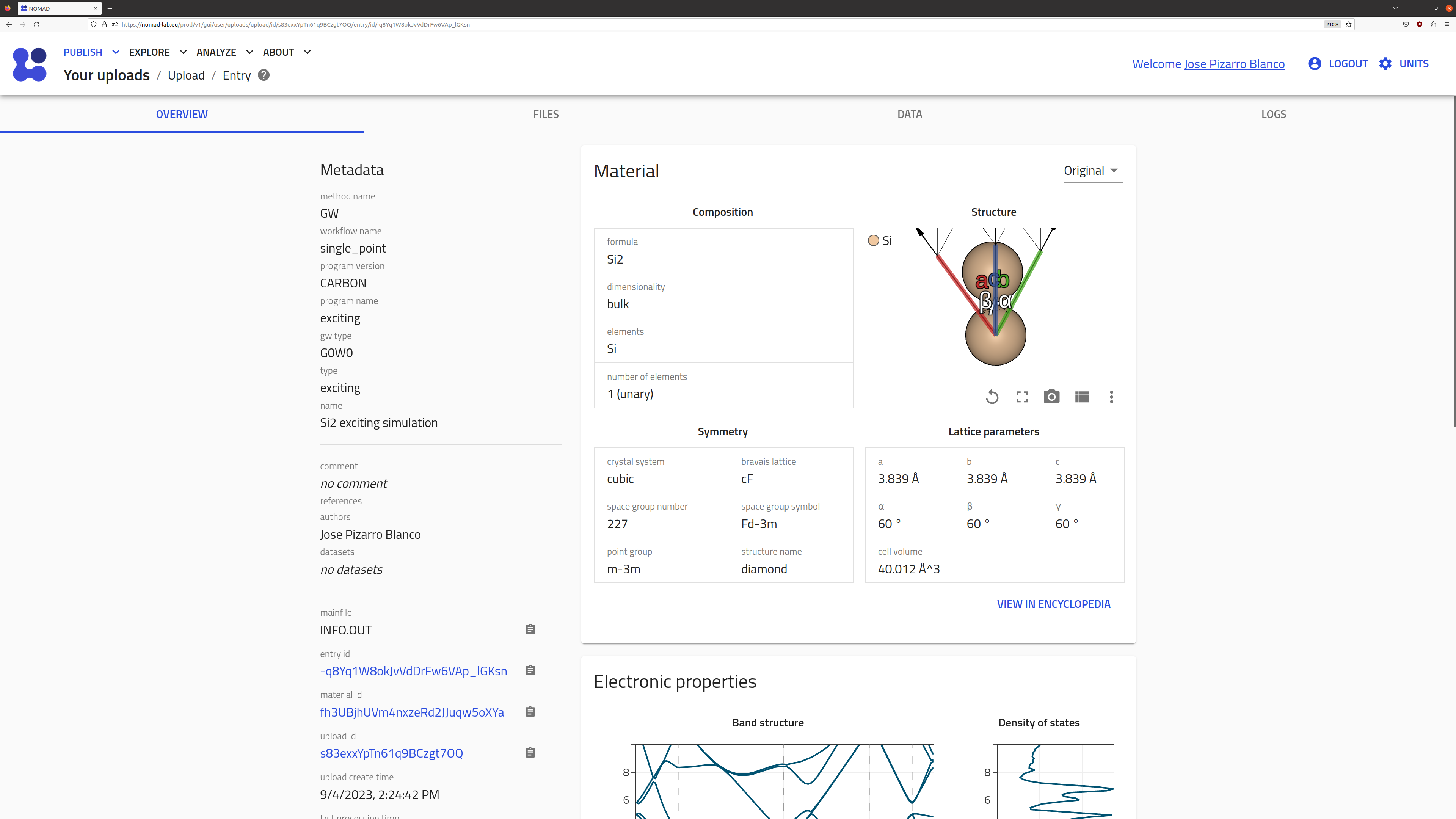 Overview page