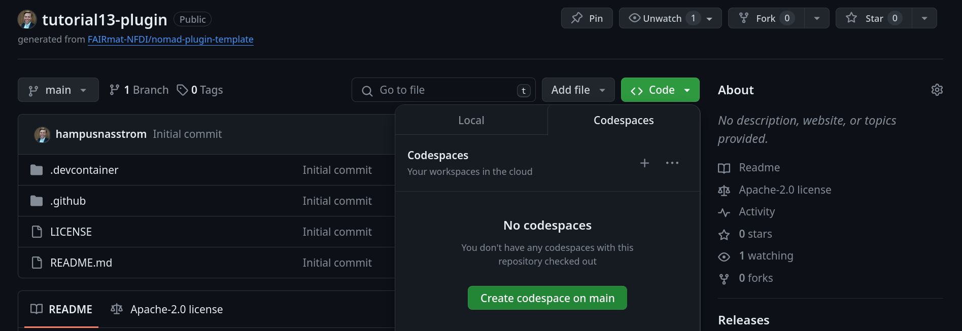 Use codespace