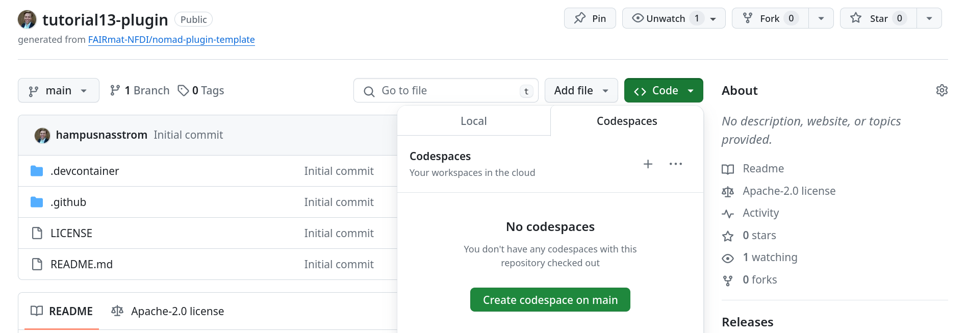 Use codespace